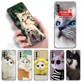 Чехол для телефона с забавным котом и собакой для Xiaomi Redmi Note 11 10 9 8 Pro 11T 5G 10T 10S 9S 9T 9i 9C 9A 8T, мягкий черный чехол из ТПУ, чехол Redmi 8