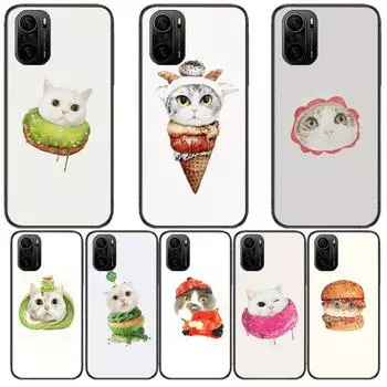 Чехол для телефона с забавным мультяшным котом для xiaomi redmi POCO F1 F2 F3 X3 Pro M3 9C 10T Lite NFC, черный силиконовый чехол на заднюю панель Prett mi 10 ultr Poco F1