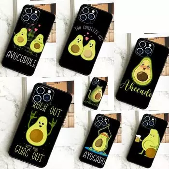 Чехол для телефона с забавным мультяшным авокадо для iPhone 12 13 Mini 11 14 15 Pro Max XS X XR SE 2020 7 8 14 15 Plus iPhone 13