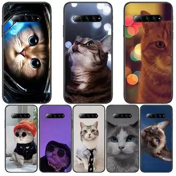 Чехол для телефона с забавным мультяшным котом для xiaomi redmi Black Shark 4 Pro 2 3 3s, чехлы Helo, черный силиконовый чехол на заднюю панель Prett, мини-чехол, забавный Black Shark 2