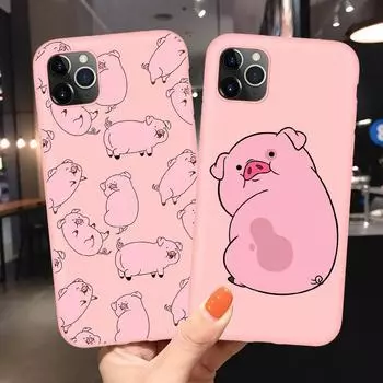 Чехол для телефона с забавным поросенком из мультфильма для iPhone 6 7 8 Plus X XR XS Max, милые чехлы для iPhone 11 Pro Max, мягкий розовый силиконовый чехол из ТПУ iPhone 5 5S SE