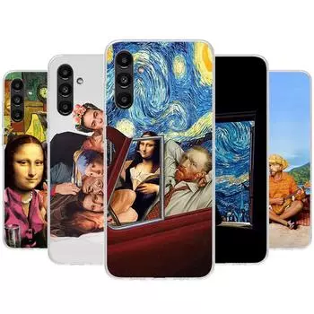 Чехол для телефона с забавным рисунком Ван Гога Моны Лизы для Samsung Galaxy A51 A71 A50 A70 A40 A30 A20E A10 A41 A31 A21S A11 A01 A6 A8 + A7 A9 P Samsung A20S