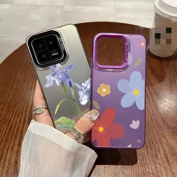 Чехол для телефона с защитой от падений и цветочным узором для Samsung S24 S23 A55 A35 Xiaomi Redmi 13C Poco C65 iPhone 15 Huawei Honor, противоударный защитный бампер Samsung A54 5G
