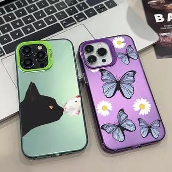 Чехол для телефона с защитой от падений и рисунком кота для Xiaomi Redmi 13C Poco C65 Samsung S24 Ultra A55 iPhone 15 Huawei Honor 90 противоударный защитный бампер Samsung A54 5G