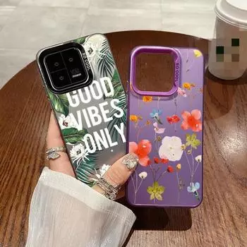 Чехол для телефона с защитой от падений и цветочным узором для Samsung S24 S23 A55 A35 Xiaomi Redmi 13C Poco C65 iPhone 15 Huawei Honor, противоударный защитный бампер Samsung A54 5G