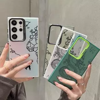 Чехол для телефона с защитой от падения с рисунком в виде линий для Samsung S24 S23 A55 A35 Xiaomi Redmi 13C Poco C65 iPhone Huawei Honor 90 противоударный защитный бампер Samsung A54 5G