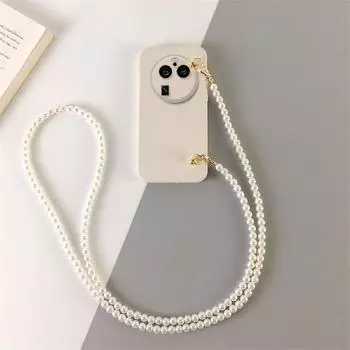 Чехол для телефона с жемчужным ремешком и ожерельем через плечо для OPPO Find X6 X5 X3 X2 Pro Lite X3 NEO X2 Neo, защитный чехол для объектива камеры, мягкий силиконовый чехол For Find X6