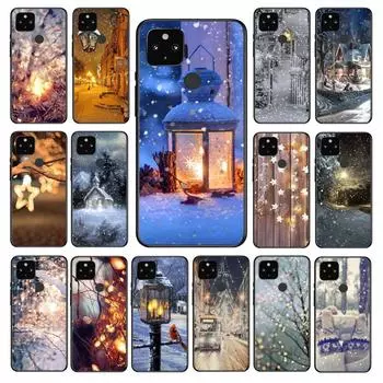 Чехол для телефона с зимним светом и снегом для Google Pixel 7 Pro 7 6A 6 Pro 5A 4A 3A Pixel 4 XL Pixel 5 6 4 3 XL 3A XL 2 XL Google Pixel 2