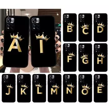 Чехол для телефона с золотой короной и буквами для Xiaomi Redmi note 13 12 Pro 11S 11 10 Pro 10S 12S Redmi 10 9C 13C Redmi 9C