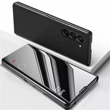 Чехол для телефона Samsung A05S A05 A15 A25 A35 A55 5G Зеркальные прозрачные флип-чехлы для Samsung Galaxy A05 A05S A15 A25 A35 A55 5G Чехлы из искусственной кожи с полным покрытием For Samsung Galaxy A05 серебряный