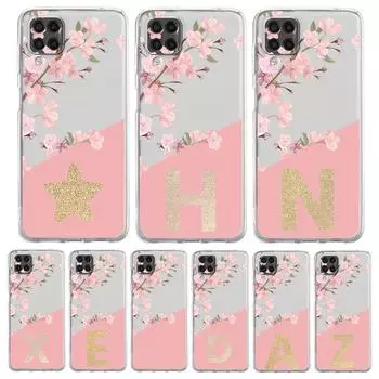 Чехол для телефона Samsung A13 A15 A25 A51 A71 A21S A11 A12 A31 A52 A41 A23 A53 A73 A32 5G A03S A05s Чехол с золотыми буквами и цветочным принтом Samsung A32 5G