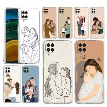 Чехол для телефона Samsung A13 A15 A25 A51 A71 A21S A11 A12 A31 A52 A41 A23 A53 A73 A32 5G A03S A05s Чехол для малышки, мамы, семьи Samsung A32