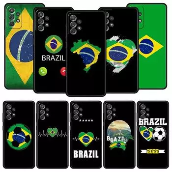 Чехол для телефона Samsung A13 A51 A71 A41 A31 A21S A11 A03S A12 A32 A52 A22 A23 A33 A53 A73 5G Чехол Бразилия Бразильский флаг Футбол Samsung A03S