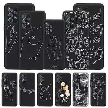 Чехол для телефона Samsung A52 A32 A12 A72 5G A51 A71 A22 A42 A41 A31 A21S A11 A70 A50 A40 A20E A9 с абстрактным рисунком лица девушки Samsung A52S 5G