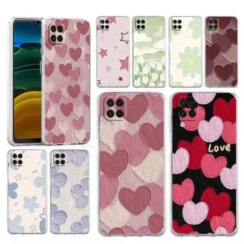 Чехол для телефона Samsung A54 A52 A50 A70 A10 A30 A40 A20S A20E A02S A12 A14 A22 A24 A42 A34 A32 5G A04s Чехол love flower Art Samsung A04