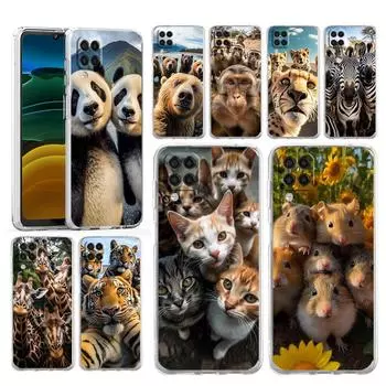Чехол для телефона Samsung A54 A52 A50 A70 A10 A30 A40 A20S A20E A02S A12 A14 A22 A24 A42 A34 A32 5G A04s, чехол с изображением животных, селфи-арт Samsung A04s