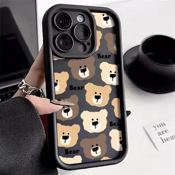 Чехол для телефона iPhone 11 13 12 14 15 16 Pro Max 7 8 Plus XR XS Max Samsung A55 S24 S23 A02S Redmi 9 13C 9A 10 A3 OPPO A15S A16 A17 A18 A38 A53 A54 A31 Xiaomi 11 Lite 4G кофейный