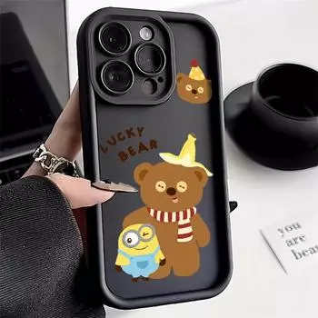 Чехол для телефона iPhone 11 13 12 14 15 16 Pro Max 7 8 Plus XR XS Max Samsung A55 S24 S23 A02S Redmi 9 13C 9A 10 A3 OPPO A15S A16 A17 A18 A38 A53 A54 A31 Xiaomi 11 Lite 4G кофейный