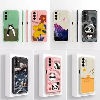Чехол для телефона Samsung F13 A73 A72 A71 A54 A53 A52 A51 A50 A34 A33 A32 A31 A30 A24 A23 A22 Ленивый кот Забавные цветы Силиконовый противоударный чехол для Samsung Capa Samsung F13