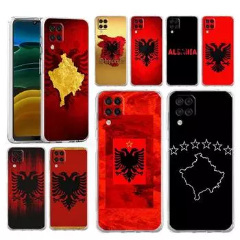 Чехол для телефона Samsung Galaxy A13 A15 A25 A51 A71 A21S A11 A12 A31 A52 A41 A23 A53 A73 A32 5G A03S A05s, прозрачный чехол с флагом Албании Samsung A01