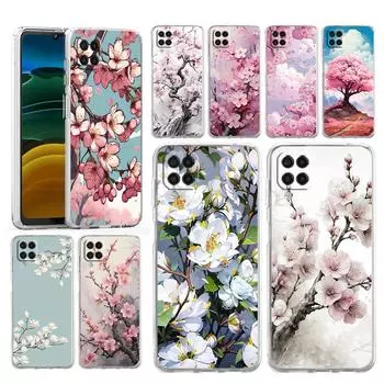 Чехол для телефона Samsung Galaxy A13 A15 A25 A51 A71 A21S A11 A31 A52 A41 A23 A53 A73 A32 5G A03S A05s, чехол с изображением вишневого дерева Samsung A21s