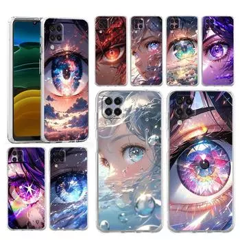 Чехол для телефона Samsung Galaxy A13 A15 A25 A51 A71 A21S A11 A31 A52 A41 A23 A53 A73 A32 5G A03S A05s Чехол с рисунком в виде милых глаз Samsung A03s