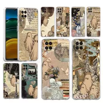 Чехол для телефона Samsung Galaxy A13 A15 A25 A51 A71 A21S A11 A12 A31 A52 A41 A23 A53 A73 A32 5G A03S A05s, чехол с милым маленьким призраком Samsung A15
