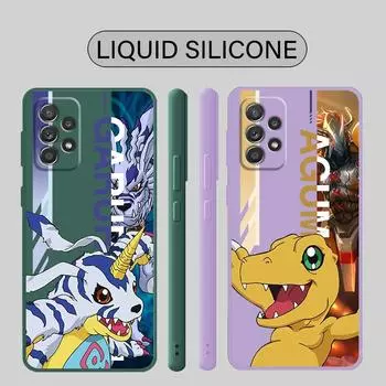 Чехол для телефона Samsung Galaxy A33 A73 A13 A12 A32 A23 A52 A13 A72 A22 A53 A42 A52s квадратный жидкий чехол Digital Monster Digimon Samsung A13 5G