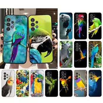 Чехол для телефона Samsung Galaxy A35 A55 A54 A15 A25 A05s A05 A22 A24 A52 A33 A34 M34 M14 M54 M23 Parrot Bird Macaw Funda A15