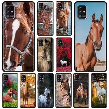 Чехол для телефона Samsung Galaxy A51 A12 A72 A52 A21s A71 A32 A31 A32 A02s A11 A41 A22 A42 A02 Fundas Animal Steed Horse Samsung A01