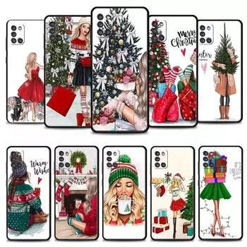 Чехол для телефона Samsung Galaxy A52s A73 A72 A53 A33 A32 A13 A02s A21s A12 A31 A91 A51 A71 A41 A23 A11, подарок для девочки в виде рождественской елки Samsung A91