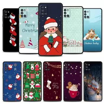 Чехол для телефона Samsung Galaxy A52s A73 A72 A53 A33 A32 A22 A13 A02s A21s A12 A31 A91 A51 A71 A41 A23 A11 «Рождественская елка с оленем» Samsung A91