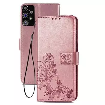 Чехол для телефона Samsung Galaxy A53 5G с цветочным узором, кожаный кошелек, противоударный, с откидной крышкой Samsung Galaxy A53 5G розового золота