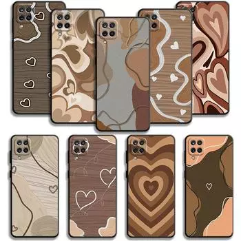 Чехол для телефона Samsung Galaxy A70 A70s A50 A30s A04s A20s A20e A02 A02s A03 A42 M31 M13, модный коричневый с текстурой под дерево с любовью Samsung A01