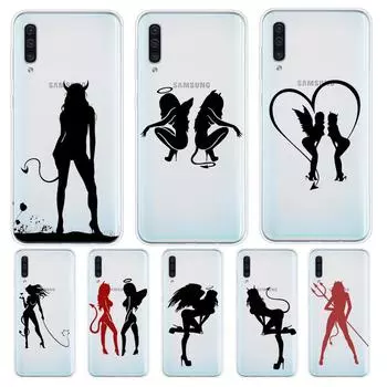 Чехол для телефона Samsung Galaxy A90 A80 A70 A60 A50 A40 A30 A20S A20E A10 A10E A10S S8 S7 S6 Edge с изображением ангела и дьявола Samsung A10