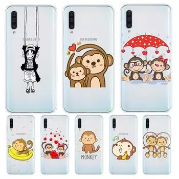 Чехол для телефона Samsung Galaxy A90 A80 A70 A60 A50 A40 A30 A20S A20E A10 A10E A10S S8 S7 S6 Edge с милой мультяшной обезьянкой Samsung A10