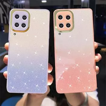 Чехол для телефона Samsung Galaxy M32 ярких цветов, блестящие градиентные чехлы для телефонов Samsung Galaxy M32 M 32 4G 5G, защита объектива камеры, мягкий чехол из ТПУ Samsung Galaxy M32 4G розы красного