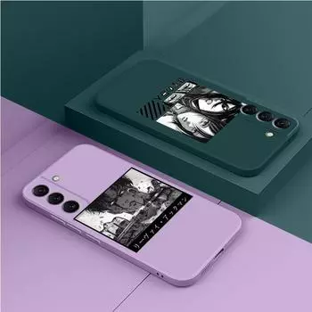 Чехол для телефона Samsung Galaxy S10 S8 S10e S23 Ultra S9 Plus S20 Fe S21 5g S22 квадратный жидкий чехол «Атака Титанов», японское аниме Samsung S20 5G