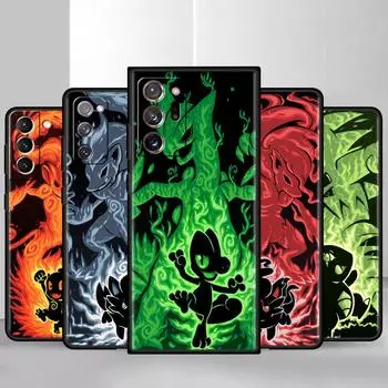 Чехол для телефона Samsung Galaxy S20 Fe S21 Ultra S22 Plus S10 S8 S10e S9plus Note 20 10 9, черный мягкий чехол Pokemon Eevee Elf for Samsung S22 Plus