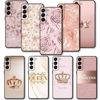 Чехол для телефона Samsung Galaxy S23 S22 S21 S20 Fe Ultra S10 S9 S8 Plus Note 20ultra 10plus, чехол розовое золото, розовая королева принцессы Samsung Note 10 Plus