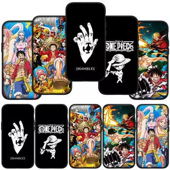 Чехол для телефона Samsung Galaxy S23 S24 iPhone 16 15 14 Xiaomi Redmi Note 13 12 11 8 Plus 10 9 Pro Max X XR OPPO Huawei Cartoon Luffy One Piece Cover for Redmi 10C ceil