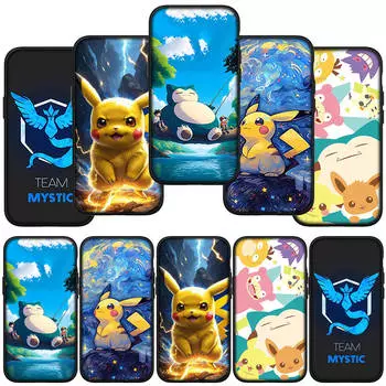 Чехол для телефона Samsung Galaxy S23 S24 iPhone 16 15 14 Xiaomi Redmi Note 13 12 11 8 Plus 10 9 Pro 13C 12C Max X XR OPPO Huawei Pokemon GO Pikachu Cover for iPhone 11 Pro аэро