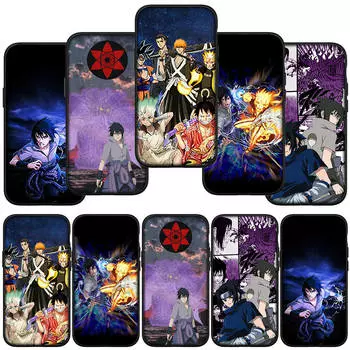Чехол для телефона Samsung Galaxy S23 S24 iPhone 16 15 14 Xiaomi Redmi Note 13 12 11 Plus 10 9 Pro Max X XR OPPO Huawei Cartoon Naruto Uchiha Sasuke Cover for iPhone 14 олений