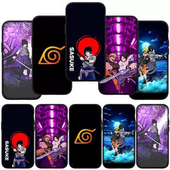 Чехол для телефона Samsung Galaxy S23 S24 iPhone 16 15 14 Xiaomi Redmi Note 13 12 11 Plus 10 9 Pro Max X XR OPPO Huawei Comics Naruto Uchiha Sasuke Cover for iPhone 11 болюс