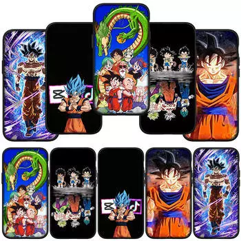 Чехол для телефона Samsung Galaxy S23 S24 iPhone 16 15 14 Xiaomi Redmi Note 13 12 11 Plus 9 Pro Max X XR OPPO Huawei Dragon Ball Z Goku DragonBall Cover for iPhone 14 Plus экрю