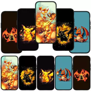 Чехол для телефона Samsung Galaxy S23 S24 iPhone 16 15 14 Xiaomi Redmi Note 13 12 11 Plus 10 Pro Max OPPO Huawei Pikachu Pokemon GO Charmander милый чехол for Samsung Galaxy A24 4G олений