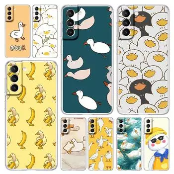 Чехол для телефона Samsung Galaxy S24 Plus S23 S22 S21 S20 FE Ultra 5G S10 S10E S9, мягкий прозрачный силиконовый чехол с рисунком утки и гуся, игра Samsung S9