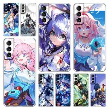 Чехол для телефона Samsung Galaxy S24 Plus S23 S22 S21 S20 FE Ultra 5G S10 S10E S9, мягкий прозрачный чехол Honkai Star Rail Genshin Impact Samsung S9 Plus