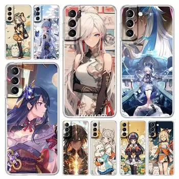 Чехол для телефона Samsung Galaxy S24 Plus S23 S22 S21 S20 FE Ultra 5G S10 S10E S9 мягкий прозрачный силиконовый чехол Genshin Impact Wanderer Samsung S23Ultra