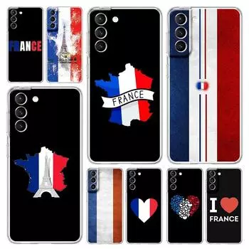 Чехол для телефона Samsung Galaxy S24 Plus S23 S22 S21 S20 FE Ultra 5G S10 S10E S9, мягкий прозрачный силиконовый чехол с флагом Франции Samsung S23Ultra